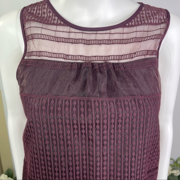Madewell Sz 0 Dushkeer Dress Burgundy Embroidery Party - Picture 3 of 12